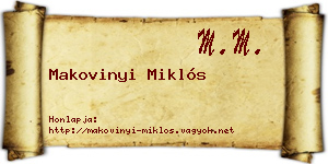 Makovinyi Miklós névjegykártya