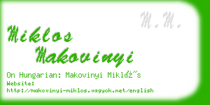 miklos makovinyi business card